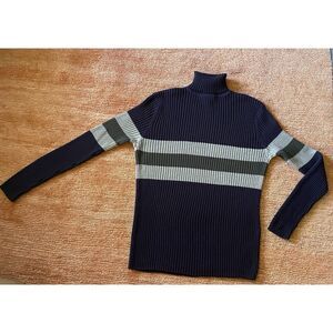 Cherokee Turtleneck Sweater Unisex Australian Stripe 100% Cotton Size L